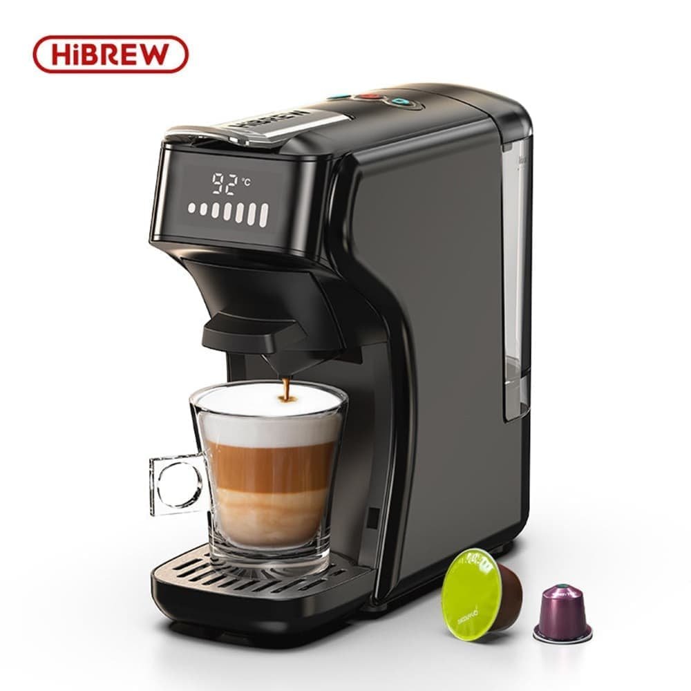 Hibrew H1B 6-i-1 kaffemaskine 600ml vandtank 19 bar trykudtræk Kold/varm tilstand LED-indikator