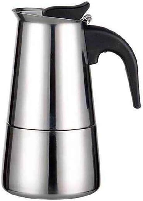 Kaffemaskine til komfur, italiensk kaffemaskine, moka-kande, 300 ml/6 kopper, espressomaskine i rustfrit stål med isoleret håndtag, induktionskogepla