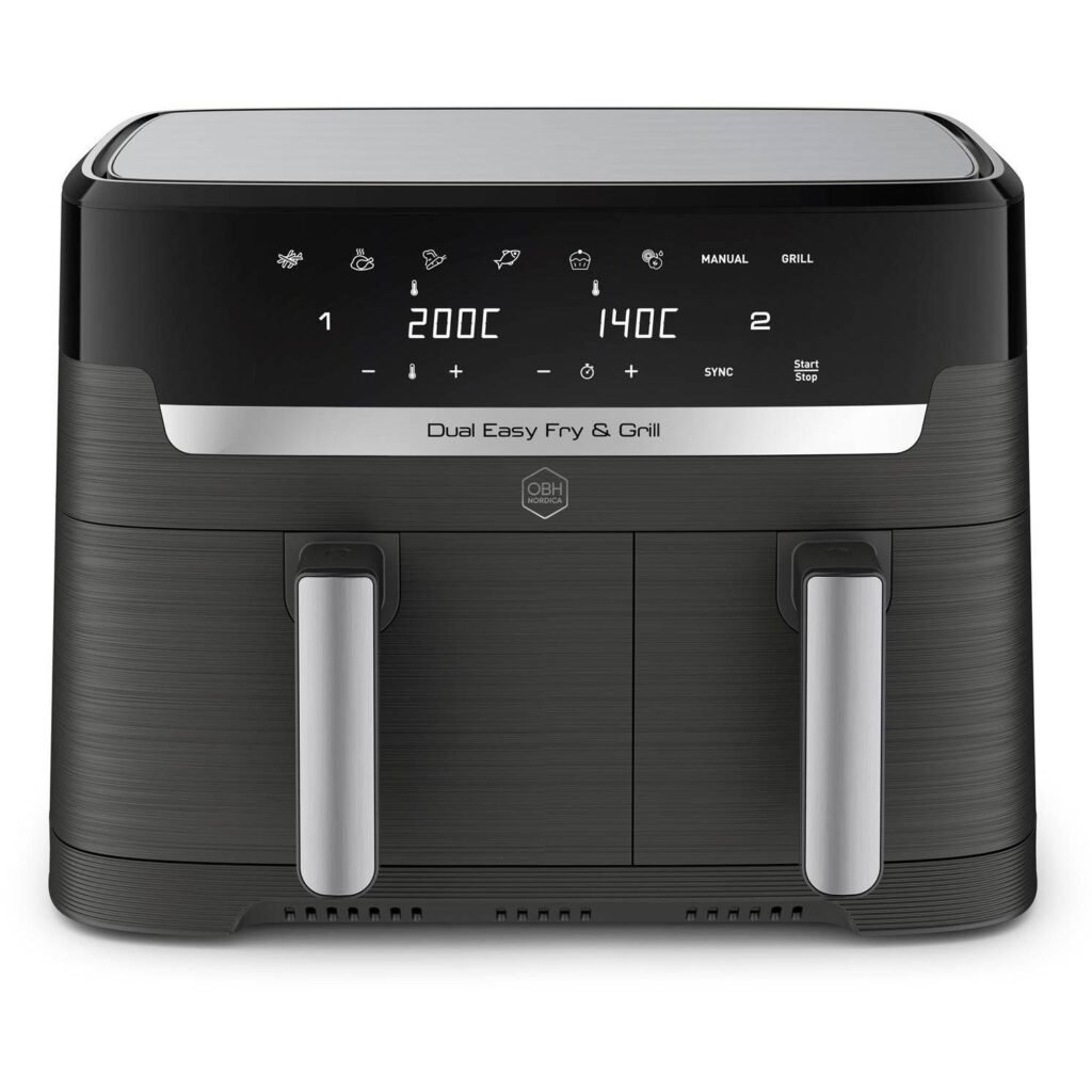 OBH Nordica Dual Easy Fry & Grill Black Airfryer