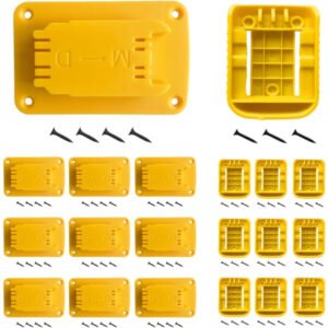 Værktøjsholdere Batteriholdere Beslag til Dewalt 20V Batteri Boremaskine Gul 10 stk værktøjsholdere og 10 stk batteriholdere