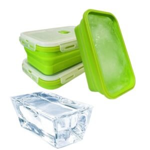 2 ekstra store isblokforme - genanvendelige store isblok silikoneforme til isbad og kølere - genanvendelige store isblokbakker