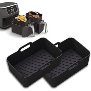 2 stk. Airfryer silikonepot til Ninja Foodi Dz201/dz401 8qt, genanvendelig Airfryer-indsats til Ninja Dual Airfryer
