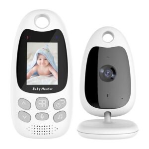 (2,0 tommer - hvid og sort) 360° babyalarm, babyalarm 2,0" LCD, babyalarmkamera med tovejsvideo, temperaturkontrol, nattesyn, VB610