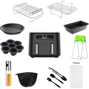 Airfryer tilbehør, 12 stykker dobbelt airfryer tilbehør egnet til Ninja airfryer AF300UK/400UK