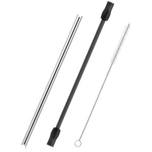 Hopeup 1 sæt kaffemaskine rustfrit stål mælkerør og rengøringsbørste tilbehørssæt til Bosch Veroaroma og til Siemens Eq.6-serien