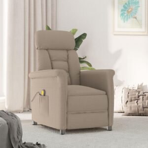 Massagestol med pude Gråbrun 70.5 x 96.5 x 95 cm Stof