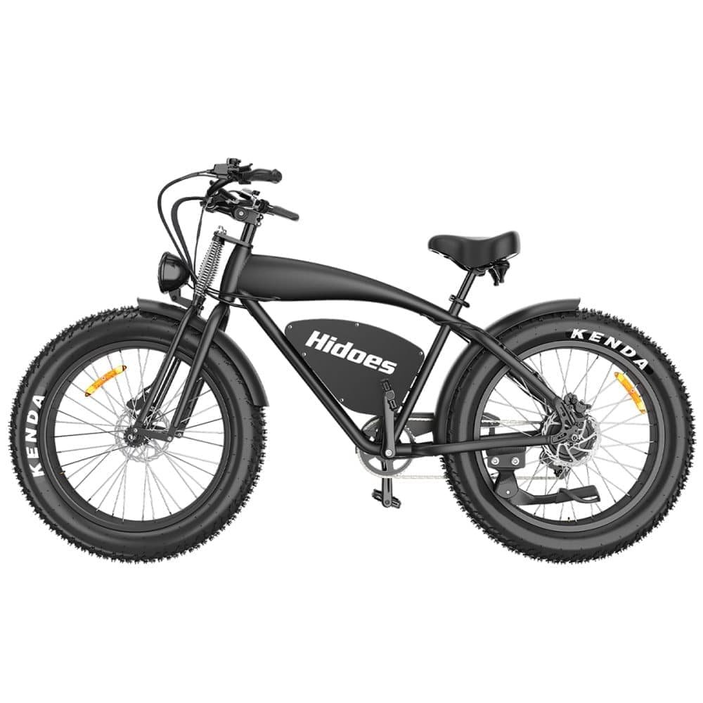 Retro elcykel Hidoes B3, 26" fatbike, Sort