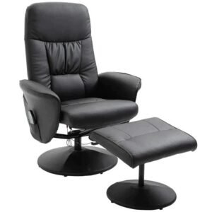 Rootz Afslapningsstol - Massagestol - Hvilestol - Ergonomisk stol - Afslapningsstol med fodskammel - Opbevaringsplads Hvilefunktion - TV-stol med mass