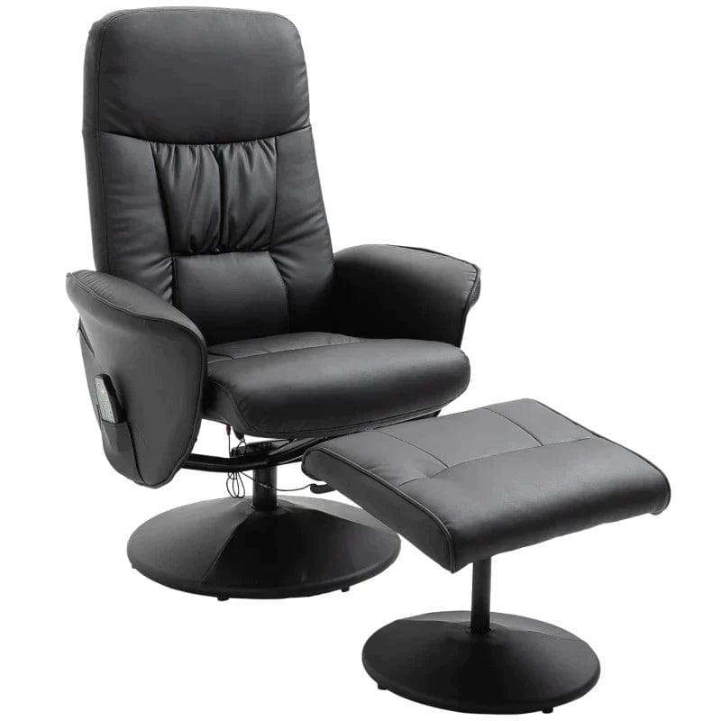 Rootz Afslapningsstol - Massagestol - Hvilestol - Ergonomisk stol - Afslapningsstol med fodskammel - Opbevaringsplads Hvilefunktion - TV-stol med mass