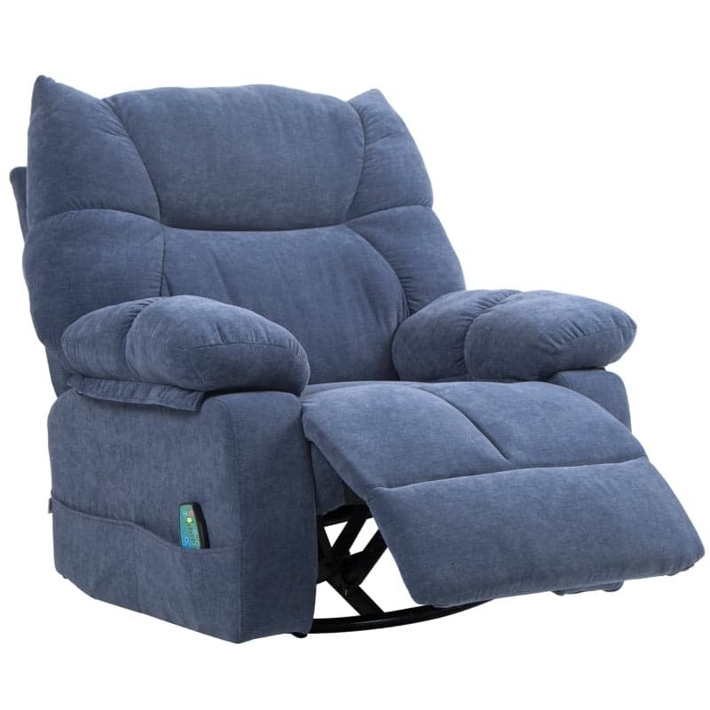 Rootz Massagestol - TV hvilestol - Chenille stof - Varmefunktion - 145° tilbagelænet - 98cm x 90cm x 98cm