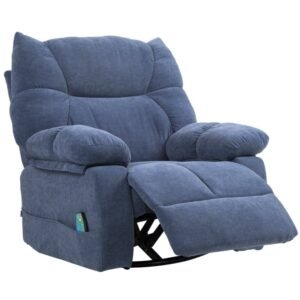 Rootz Massagestol - TV hvilestol - Chenille stof - Varmefunktion - 145° tilbagelænet - 98cm x 90cm x 98cm