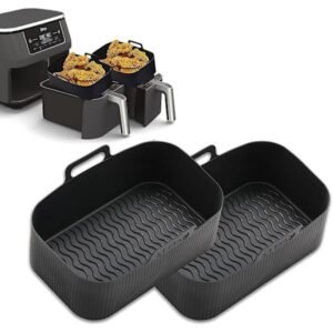 Silikon Airfryer Bejlere til Ninja Air Fryer Dual, Genanvendelige Airfryer Silikon Bejlere til Ninja Air Fryer Tilbehør, Airfryer Bejlere Airfryer Tilbehør