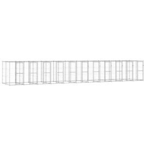 Udendørs hundebur 26,62 m² galvaniseret stål