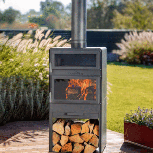 CookKing Vento Haveovn med pizzaovn i stål H150 x B50 x D50 cm - Sort