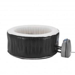 Oppusteligt udendørs spa med dække Ø165 cm - Sort