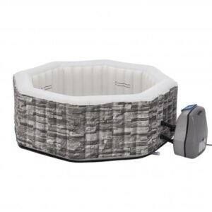 Oppusteligt udendørs spa med dække Ø195 cm - Grå