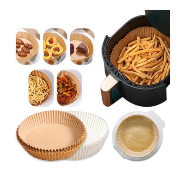 100 stk Air Fryer engangspapir pergamentforme - Liners Airfryer