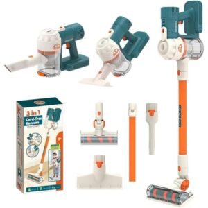 3-i-1 Børne Støvsuger Der Virkelig Fungerer, Børne Rengøringslegetøjs Sæt, Lillebørns Legetøjs Støvsuger Sæt, Sjovt Børne Arbejdslegetøjs Støvsuger