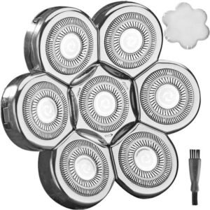 7 Hoveder Barbermaskine Udskiftningshoveder, Universelle Barbermaskinehoveder 7 Blade 7D Udskiftningsbarbermaskine Hovedblade 7 Hoveder Barbermaskinehoveder (Sølv)