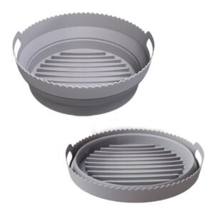 Airfryer Silikone Bageform, Rund, Multifunktionel, Grå