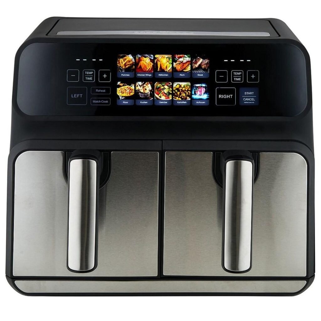 Airfryer dobbelt kurv 8 l ProfiCook PCFR 1287, 2.200 W, sort/rustfrit stål