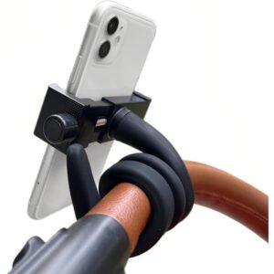 Bærbar Telefonholder Stativ til Seng, Barnevogn, Skrivebord, Bil med Svanehals Fleksibel Arm - Stabil, Sikker & Justerbar Pasform på Løbebånd, Rollator