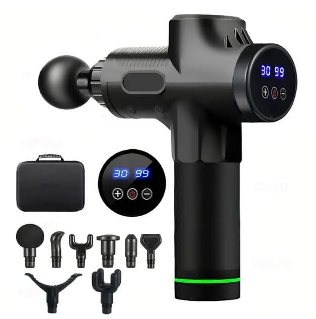 Kraftig Massagepistol Pro med 16 hoveder og taske