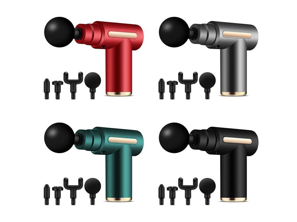 Kraftig massagepistol i en praktisk størrelse.