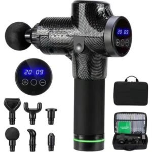 Massagepistol Carbon med Touch-knap og LED-display 30 positioner