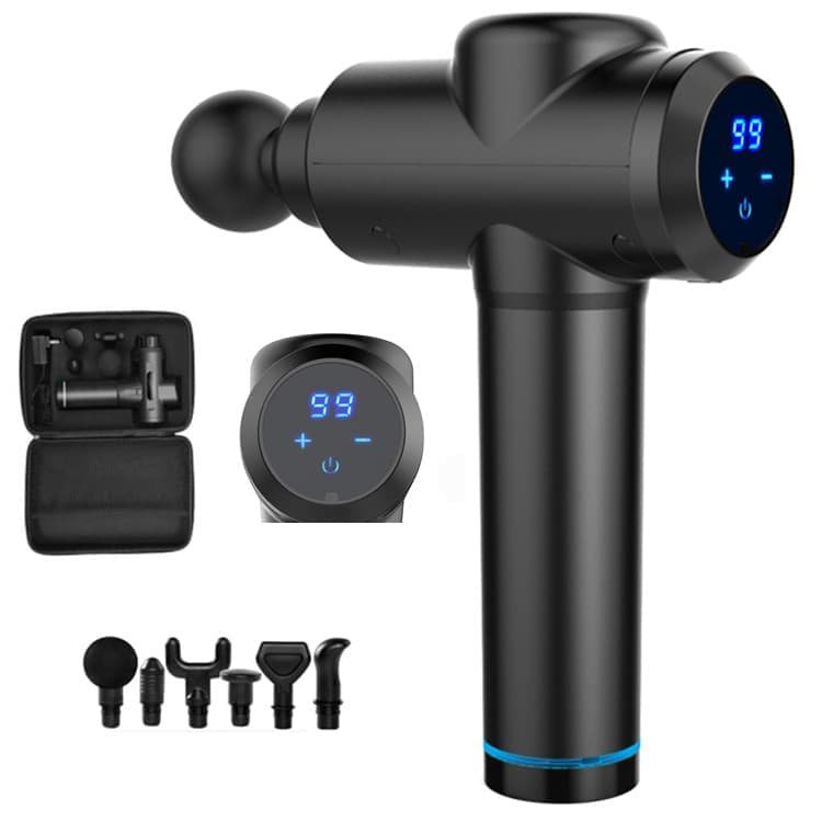 Massagepistol Pro med 7 hoveder. 30 hastigheder,slagdybe 12 mm