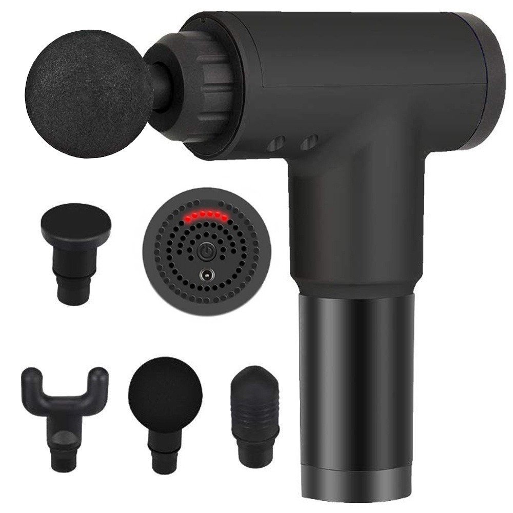 Massagepistol i sort mod ømme muskler - PRO Muscle gun