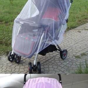 Myggenet til barnevogn/klapvogn elastisk, 140 cm, hvid