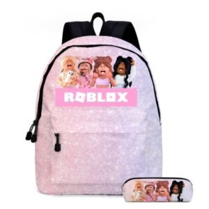 Ny studerende skoletaske ny tegneserie roblox spil grundskole og gymnasium skoletaske børns rygsæk-D4ROBLOX pink