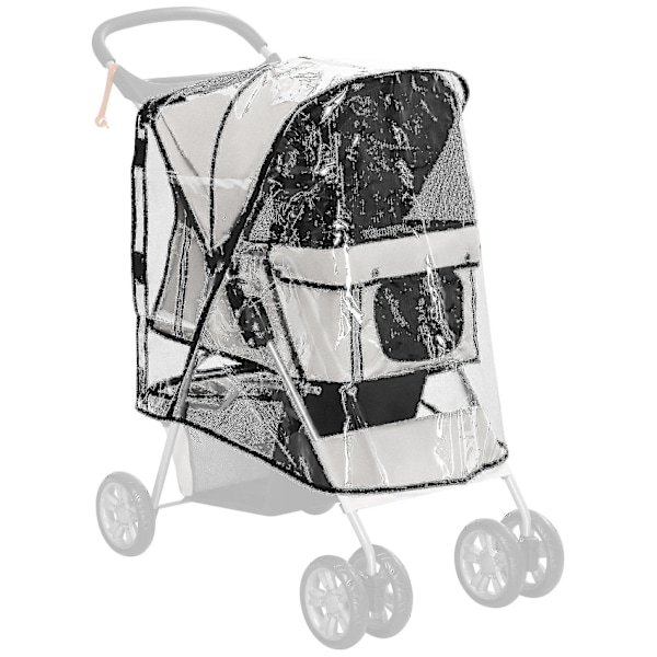 Pawhut Hunde-Barnevogn Regnbetræk Med Bagindgang, Betræk, Til Hunde-Barnevogn_k05 Ll