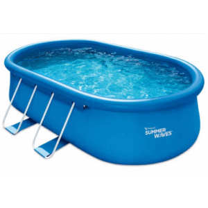 QUICK UP Oppustelig pool m/filterpumpe og stige H107 x B457 x D305 cm - Blå