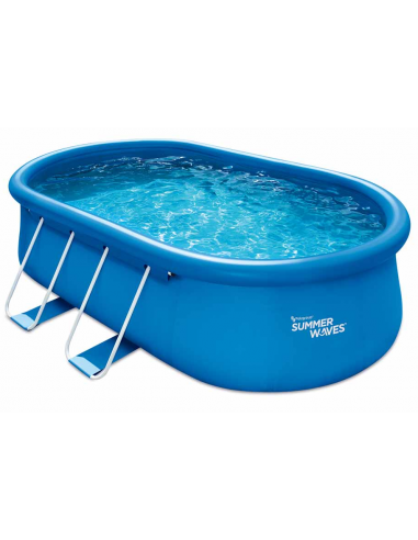 QUICK UP Oppustelig pool m/filterpumpe og stige H107 x B457 x D305 cm - Blå