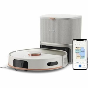Robotstøvsuger Philips - 4800 mAh, WiFi, beige