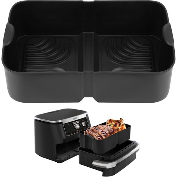Silikon Airfryer Beklædninger til Ninja Flex Skuffe Airfryer, Genanvendelige til 10,4L