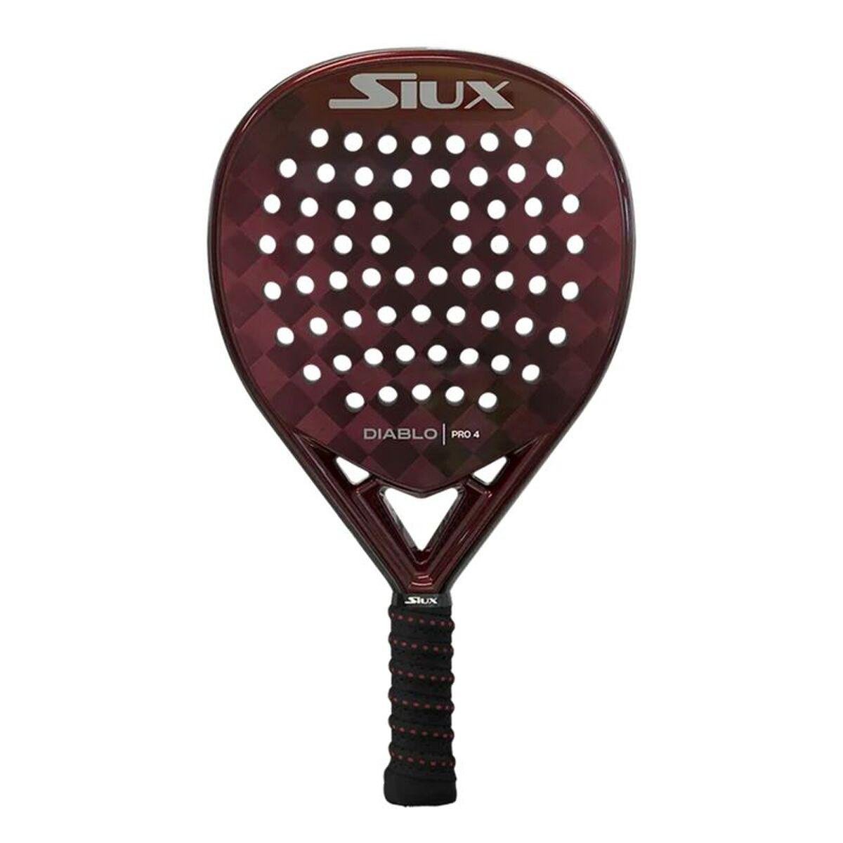 Siux Diablo Pro 4 padel bat - mørkerød, Charcoal/EVA, 38 mm