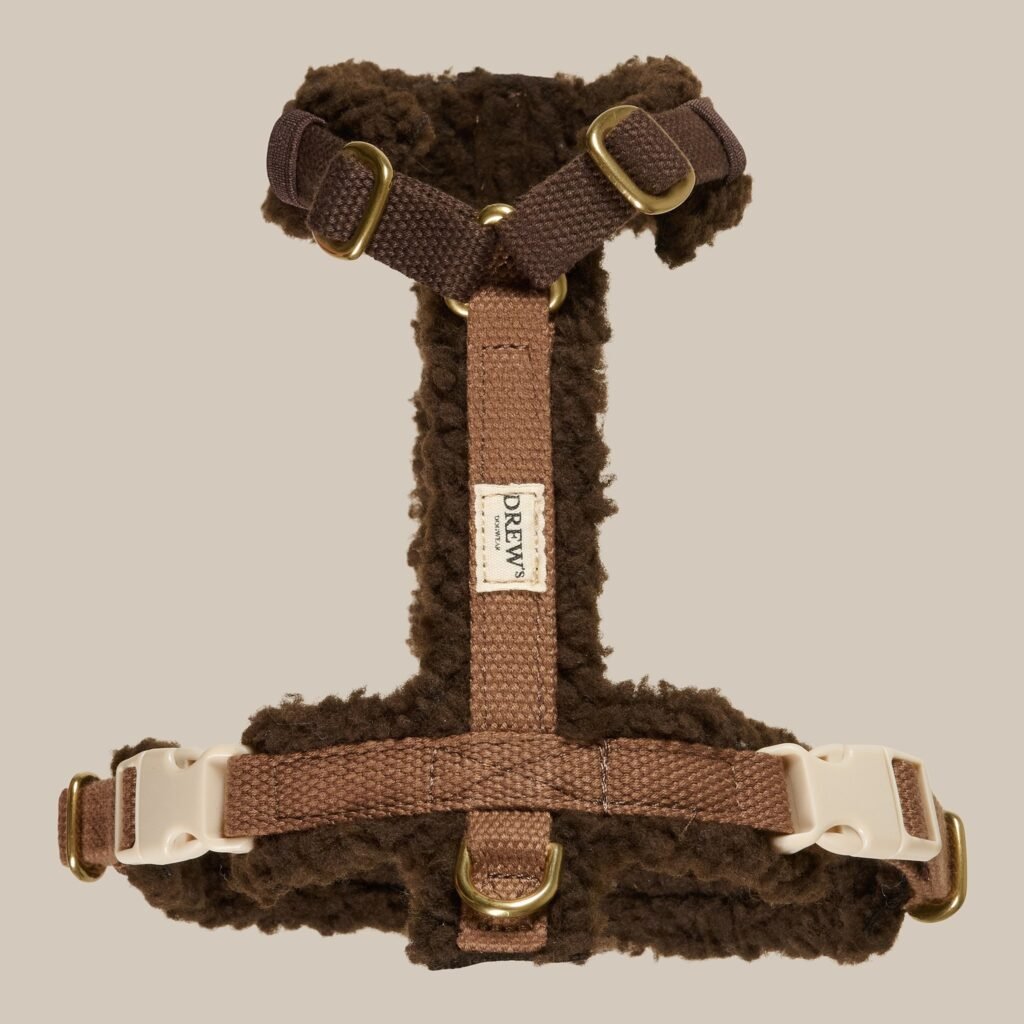 Teddy - Justerbar hundesele af blødt fleece (brun) - M / Brun