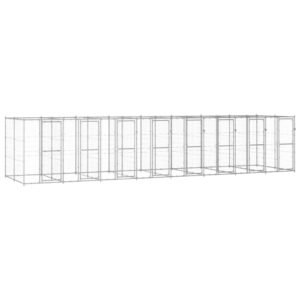 Udendørs hundebur 19,36 m² galvaniseret stål
