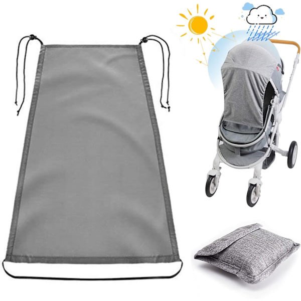 Universal Solskærm til Barnevogn, Barnevogn Solskærm med UV Beskyttelse Cover 50+ Vandtæt, Klapvogn Solskærm
