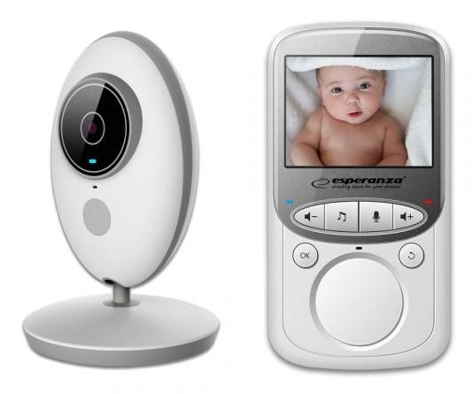 Video babyalarm Esperanza EHM003, 2,4" LCD, hvid (50 m)