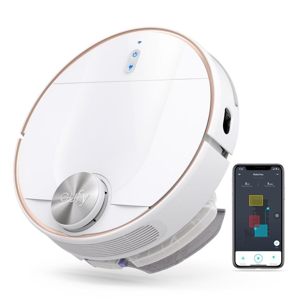 eufy RoboVac L70 Hybrid robotstøvsuger med moppe 0,45 l, hvid