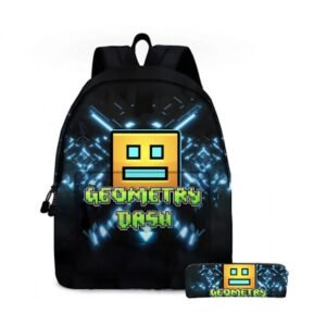k1 Geometry Dash Rygsække Casual Daypacks Studenter Bogtaske Trykt Skoletaske Rygsæk Letvægts Skoletaske a1