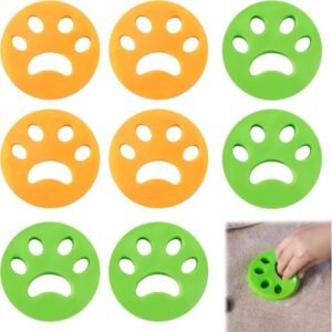 8-pak anti-hår vaskemaskine anti-hår børste kæledyr vask hår fanger (grøn og orange) vaskemaskine og tørretumbler til hundehår kattehår