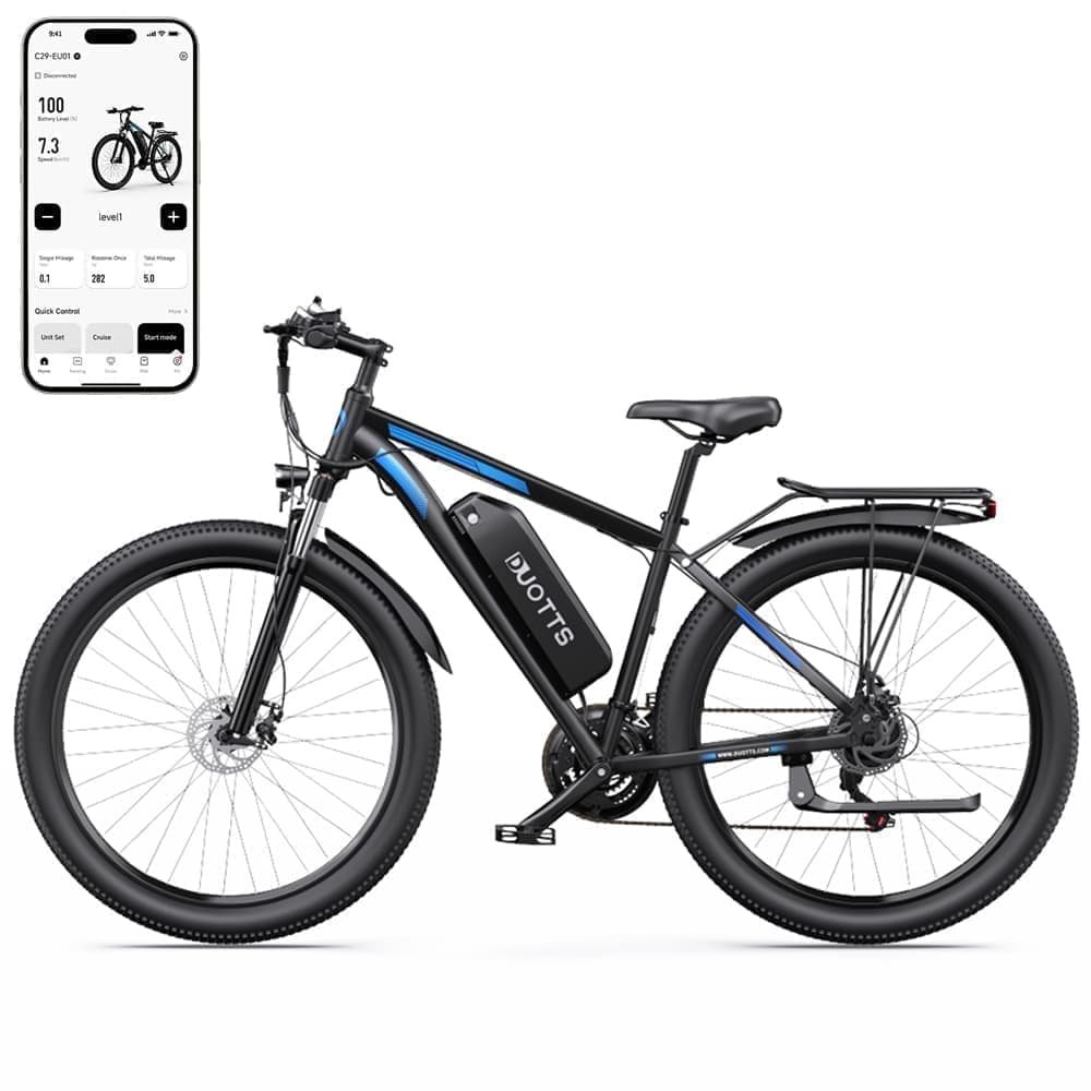 DUOTTS C29 voksen off-road elcykel, 750W motor, 15AH batteri, 21 gear, Bluetooth forbindelse APP, enkelt og dobbelt batteri muligheder.
