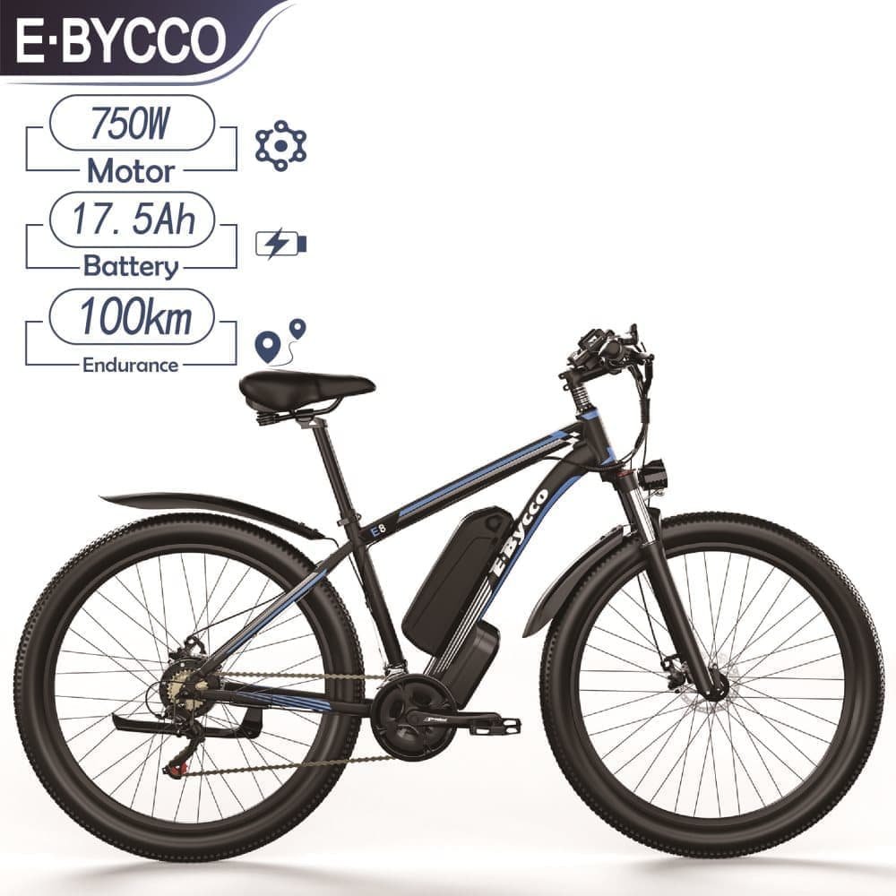 E-BYCCO E8 elcykel 750W motor 48V17,5AH batteri aftageligt batteri 29 tommer dæk Mountain EBikes voksen bypendlercykel