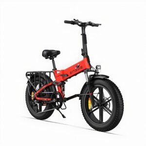 ENGWE ENGINE X - Foldbar elcykel 250W, 48V 13Ah batteri, 20''*4'' fedt dæk, rækkevidde 120 km, Shimano 7-trins, fuld affjedring, rød