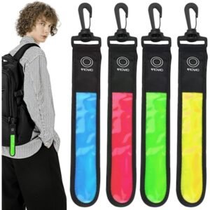 LED Blinkende Lys til Skoletasker, 4 stk. Børne Reflektorer Blinkende Lys, Skoletasker med 3 Tilstande, Sikkerhedslygter, Vandafvisende Reflektor